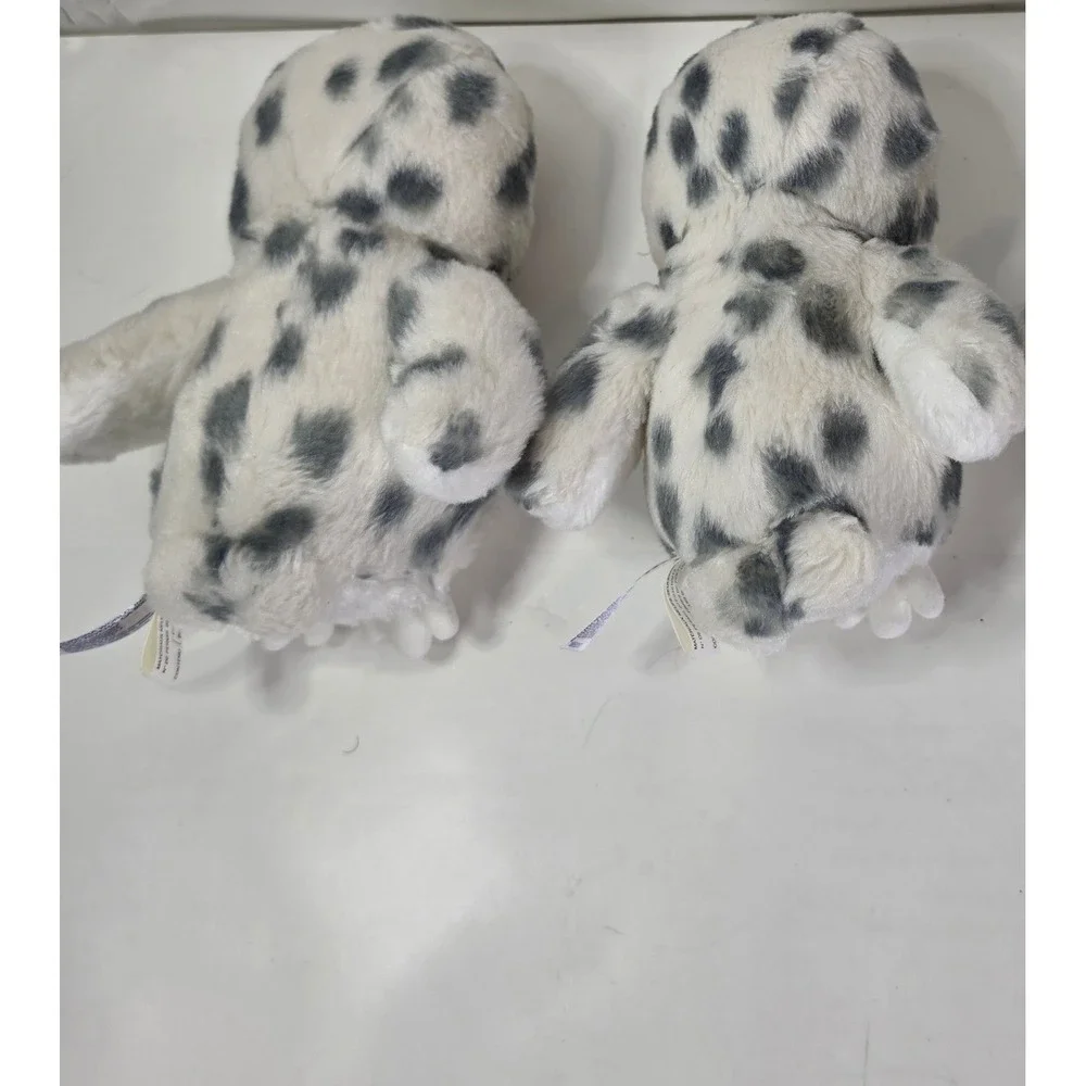 Lot of 2 Aurora Snowy Owl Plush Flopsie Stuffed Animal White Spotted Bird 8